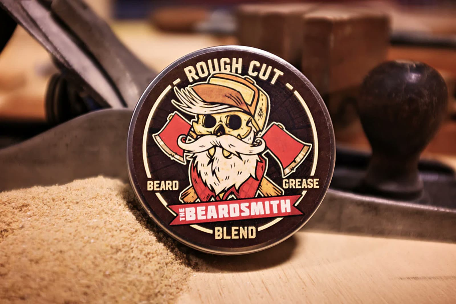 The Beardsmith grooming product on a counter